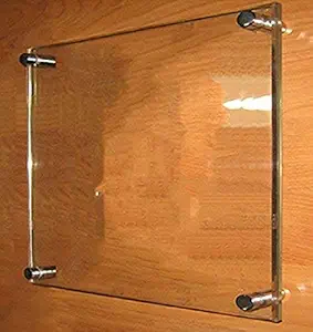 BIGIMALL Acrylic Sandwich Sheet Board for Display Ads Posters Pictures Information (Transparent - 12 x 12 inches)