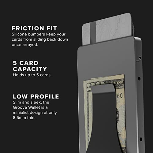 Groove Life Groove Wallet Gunmetal With Money Clip Men's Minimalist Low Profile Aluminum Credit Card Holder With Magnetic Thumb Swipe, Rfid Blocking, Lifetime Coverage #TOP4