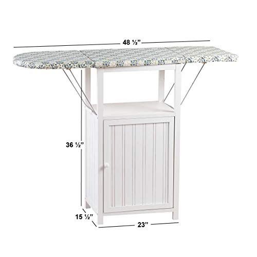 OakRidge Deluxe Ironing Board with Storage Cabinet, White