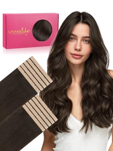 Image of WENNALIFE 3.15 inch Wide Tape in Hair Extensions Human Hair, Tape in Weft