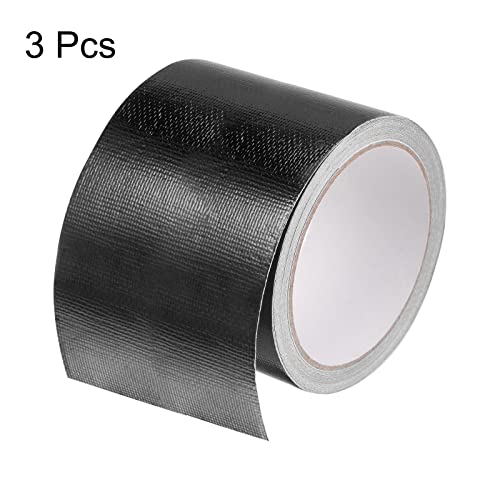 Image of HARFINGTON 3pcs Tarpaulin Repair Tape, 3.15 inch x24.6ft Waterproof Rip Stop Patch and Tent Repair Tape for Tear Resistant Tent Greenhouse, Black