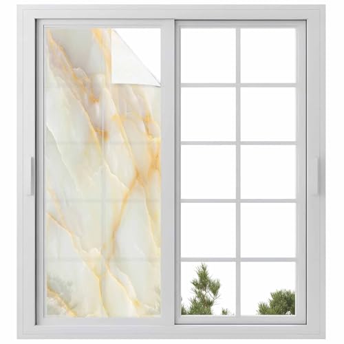 Vinilo para ventana privacidad 23.6x59 pulgadas amarillo miniatura 1