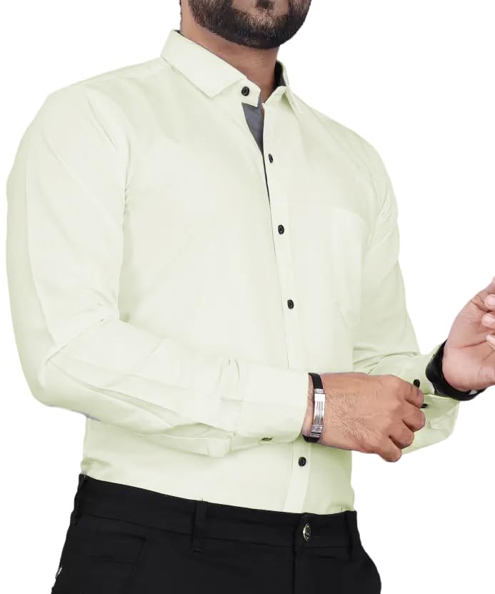 Image of Tee Projekt Premium Plain Cotton Shirt for Men | Cotton Shirt | Casual Shirt | Solid Shirt | Full Sleeves | Formal Shirt