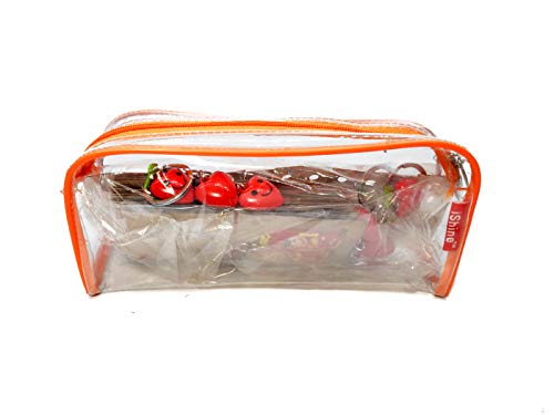 Image of iShine Multipurpose Travel Morning Zipper Pouch for Men and Women Transparent Medium (Pack of 1, Orange)