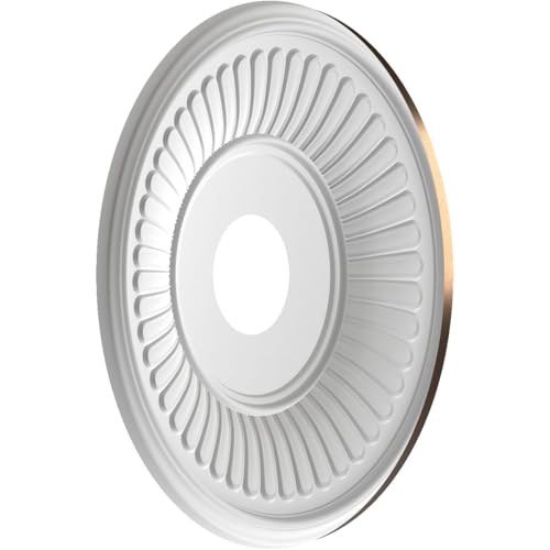 Image of Ekena Millwork CMP16BECAB Berkshire Thermoformed PVC Ceiling Medallion (Fits Canopies up to 7 inch), 16 inchOD x 3 1 /2 inchID x 1 inchP, Metallic Antique Brass