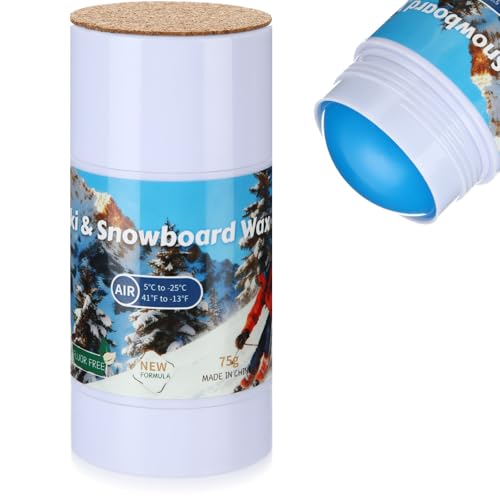 Lyrow 1 Pack Rub on Quick Wax for Ski/Snowboard/Nordic/Cross-Country with Easy Cork applicator 70g, Universal Wax for Most Temperature