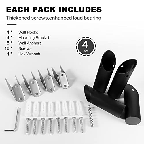 Ranzdn Wall Hooks, 8 Pack Stainless Steel Towel Hooks For Bathroom, Heavy Duty Coat Hooks Wall Mounted Modern Hat Hooks, Matte Black #TOP4
