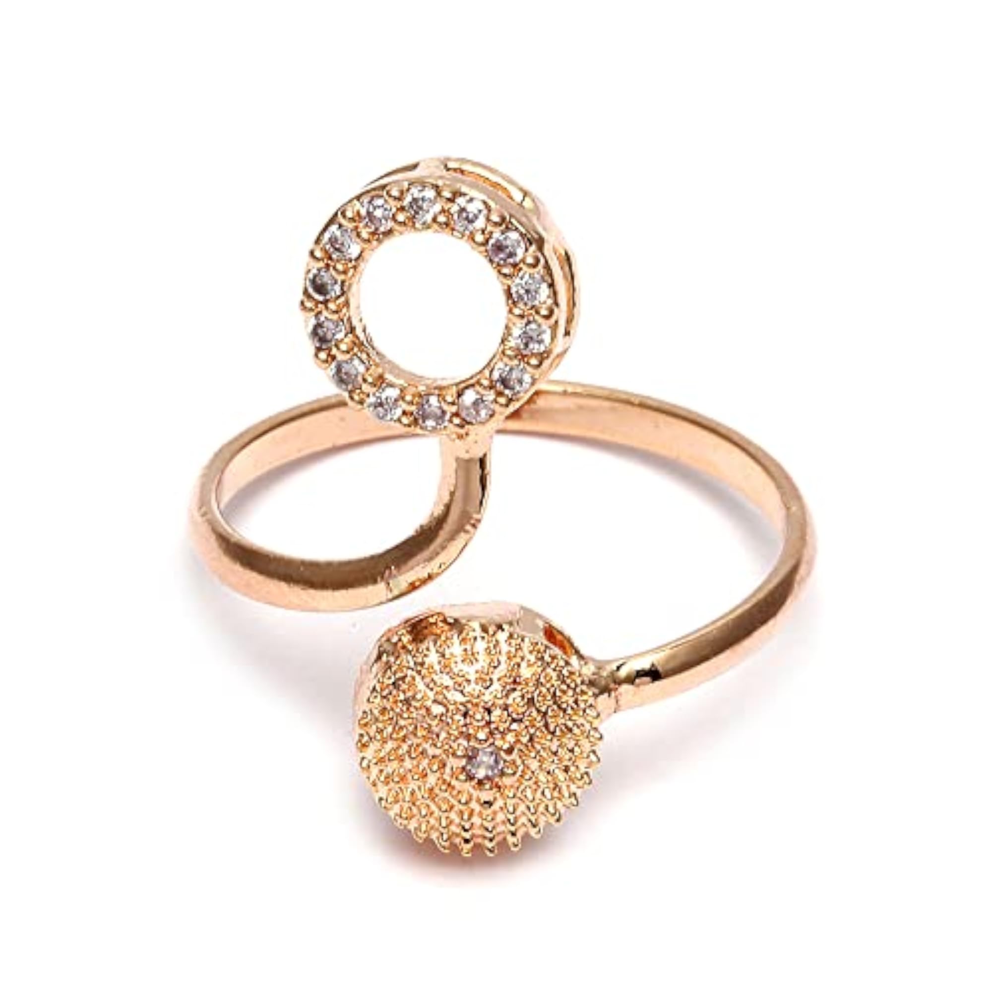 Rose Gold-Plated White American Diamond Studded Necklace Set