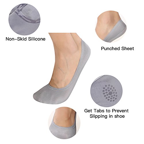 Joulli Mens No Show Socks Non-Slip Grips Casual Low Cut Boat Sock 6 Pack2