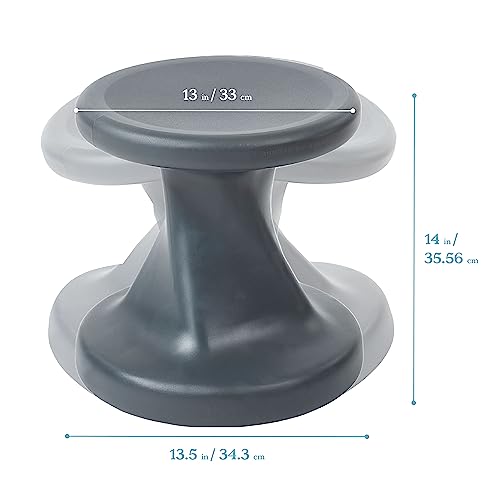 Image of ECR4Kids Twist Active Wobble Stool, 14in Seat Height, Classroom Furniture, Dark Grey