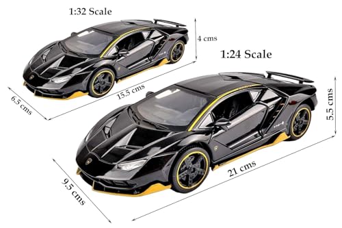 Image of 1:24 Scale Big Lamborghini Centenario Lp 770 Toy Car | Metal Pullback Diecast Car for Kids with Openable Doors, Sound, Light Effects Toy for Car (Color As Per Available), Orange