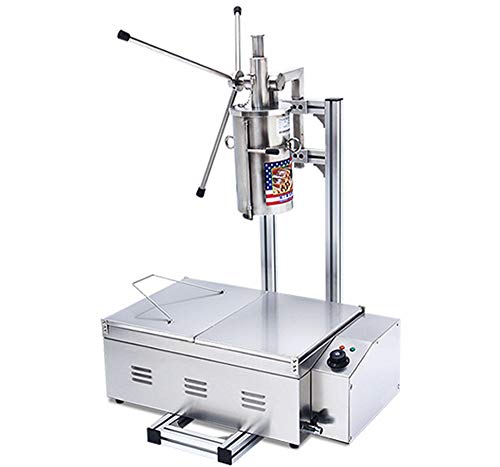 CGOLDENWALL Churros Fritteuse mit professioneller Edelstahl-Churrera-Fritteuse mit 5 l Material-Hopper, 30 l elektrische… – Bild 3