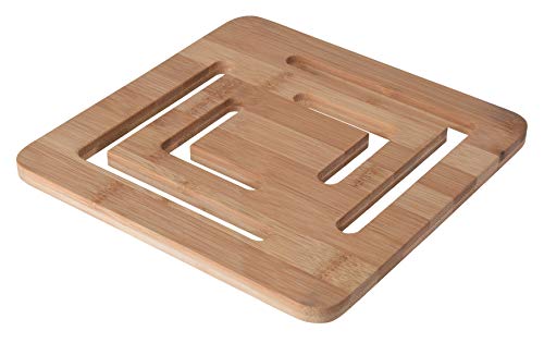 MIK funshopping Dessous de plat en bambou organique pour cuisine, table à manger, table de jardin (carré 20 x 20 x 1 cm)