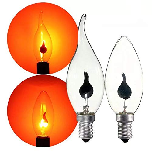 YSJX Lighting, 20 pezzi LED Home Lampadina a candela Vintage Edison E14 / E27 3W AC220V Lampadina a lume di candela Lampadina a fiamma(E14 Long tail)