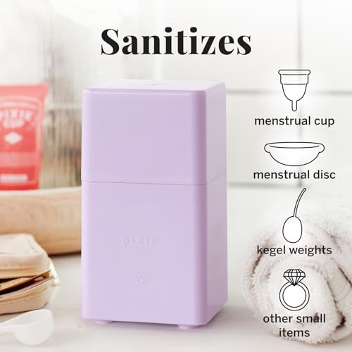 Image of Pixie Menstrual Cup Sterilizer for Feminine Care - Ranked 1 for The Best Steamer - Kills 99.9% of Germs with Steam - Wash Your Period Disc or Cup in 3 Minutes! - Automatic Timing Shut-Off Switch