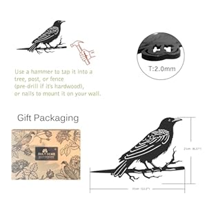 Raven decormetal birds yard decormetal yard art outdoor and gardentree decorations outdoormetal yard animalsblack crows halloween decorgarden patio decor  urban country home decor