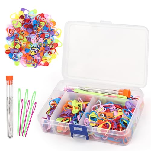 Coopay Strickmarker und Nähnadeln, 300 Markern und 15 Nadeln, buntes...