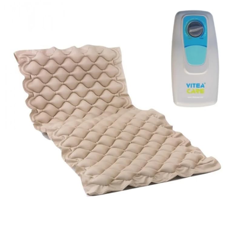 Vitea Care VCM202B Simply Bubble - Colchón antiescaras (90 x 202 cm, sistema de bomba eléctrica, colchón de aire para prevención de hospitales y hogares, Colchón de escaras Beige