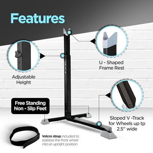 Image of Bike Nook Bike Stand & Vertical Storage Rack - The Original Vertical Bicycle Floor Stand for Garage Storage, Indoor and Outdoor - Perfect Bike Accessories for Small Spaces with No Drilling