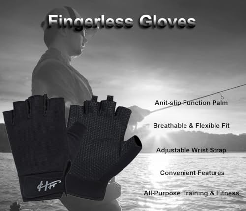 image for SUJAYU Fingerless Gloves, Fishing Gloves Paddling Gloves Sailing Glove