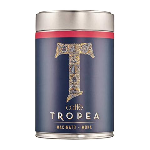 Caffè Tropea Ground Coffee for Moka Pot 227g | Ground Coffee For Moka Pot | Robusta Coffee & Arabica Coffee Italian Espresso Grounds | Medium Roast Coffee | Dark Roast Coffee | Fine Ground Coffee Cover