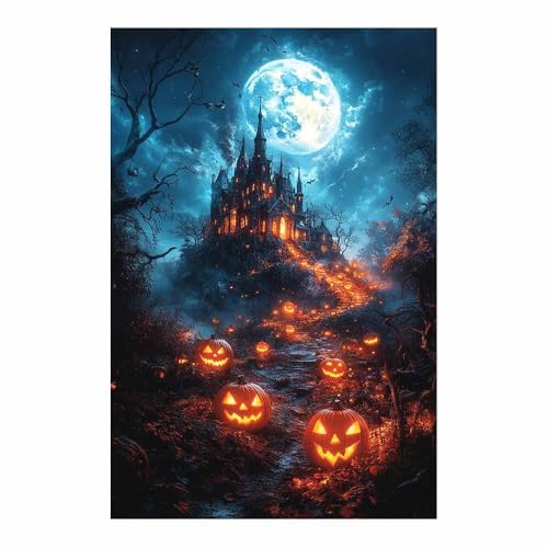Toile fond photographie Halloween maison hantée 70x100cm pour décor mural thématique orange