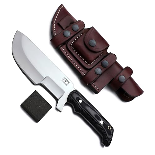 GCS Handmade G10 Handle D2 Tool Steel Bushcraft Tracker Hunting Knife Tracker Knife with leather sheath Full tang blade designed for Hunting & EDC GCS 309s - GCS Knives
