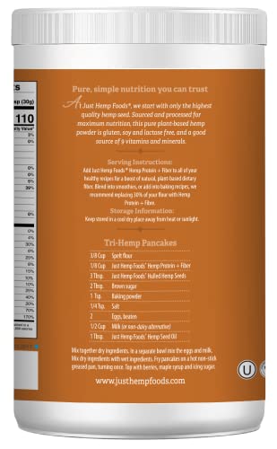 Just Hemp Foods Hemp Protein Powder Plus Fiber, Non-GMO Verified with 11g of Protein & 11g of Fiber per Serving, 16 oz - Packaging May Vary - Image 4