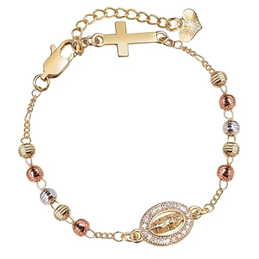 Pulsera de Rosario con Crucifijo Católico para Mujer Cadena con Dijes de Cruz de Jesús y Virgen María en Oro de 14K, Delicado Regalo Religioso de la Virgen de Guadalupe para Bautizo y Primera Comunión | Ya disponible en tu tienda friki favorita! En mundofriki.es! Pulsera de Rosario con Crucifijo Católico para Mujer Cadena con Dijes de Cruz de Jesús y Virgen María en Oro de 14K, Delicado Regalo Religioso de la Virgen de Guadalupe para Bautizo y Primera Comunión | Ya disponible en tu tienda friki favorita! En mundofriki.es!