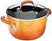 Rachael Ray 16084 Brights  Nonstick Stock Pot/Stockpot with Lid - 6 Quart, Orange