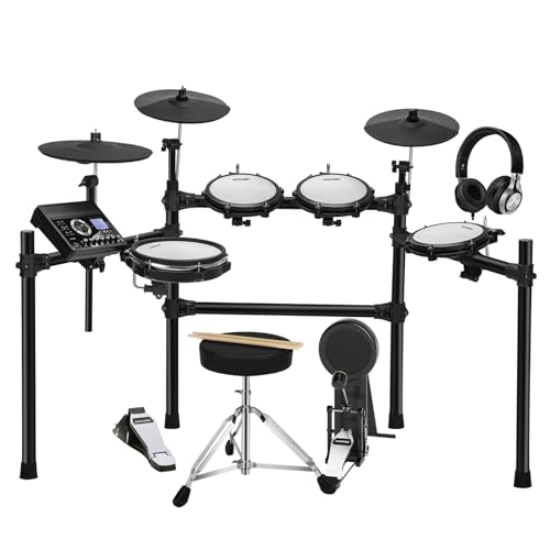 AODSK Electric Drum Set for Adult Professional Drummer with 400 Sounds,USB MIDI,Silent Mesh Drum Set with Heavy Duty Pedals