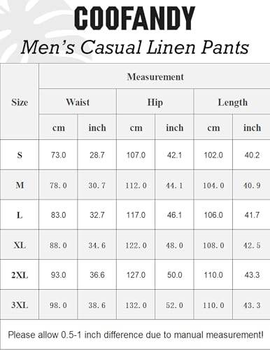 COOFANDY COOFANDY Herren Leinenhose mit Kordelzug Leicht Sommerhose Strandhose Herrenhose Lang Urlaub Yoga Hose Männer Einfarbig Stoffhose Khaki L - Designansicht 6 | Hosen