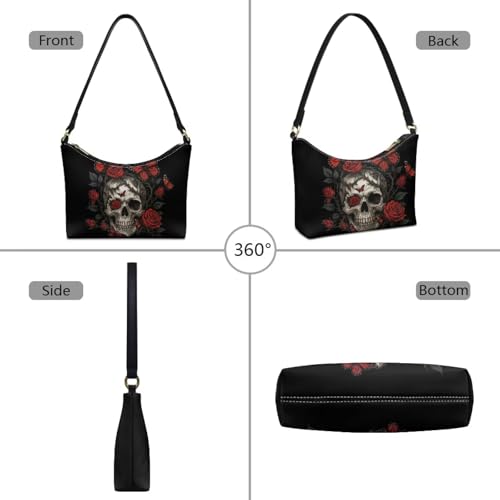 Image of Handbag for Women Leather Underam Shoulder Bag with Zipper Fashion Work Purse Waterproof Travel Wallet