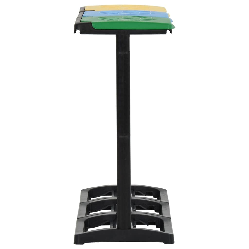 Soporte para bolsas de basura con tapa, 240 – 330 L, multicolor, polipropileno, colector de basura para 3 clasificaciones, separación de basura doméstica, práctico cubo de basura de