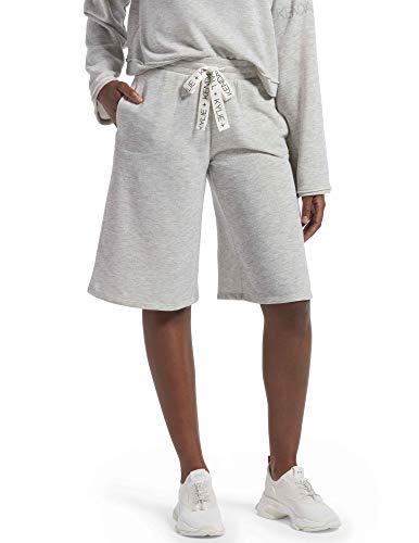 KENDALL + KYLIE Women's Boyfriend Lounge Shorts, Light Heather Grey, Large