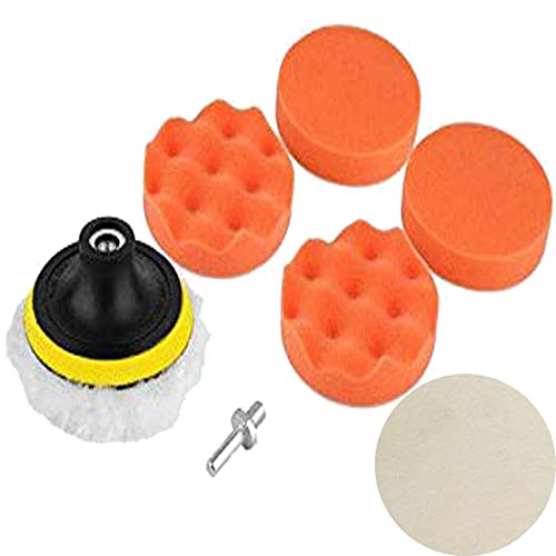Image of DIY Crafts 1 Kit, 6 Pcs Kit, 3 inch inch Car Cleaning Felt & Wool Pad Foam Polishing Waxing Pad Kits Buffing Polishing Wheel Sponge Wool Buffing Pad(1 Kit, 6 Pcs Kit)