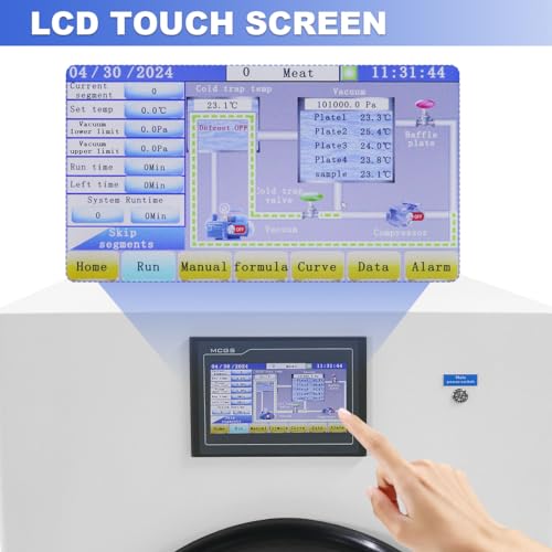 HNZXIB -35℃ Freeze Dryer Machine with Rotary Vane Vacuum Pump, Vacuum Sublimation Precise Control, 6L Capacity, Industrial Freeze Dryer Versatile for Lab, Food & Small Business Use