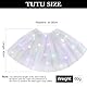 URAQT Tüllrock Damen LED Tütü Erwachsene, Tutu Rock LED, Minirock Mit LED Lichter für Fasching Karneval Motto Party Ballett Tanzen Fancy Dress Halloween Kostüm, 40CM(Weiß)