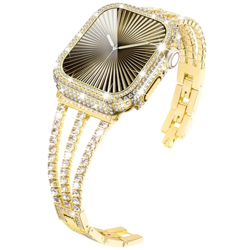 Bracelets de montre dorés étincelants pour briller en soirée avec votre série 8 7
