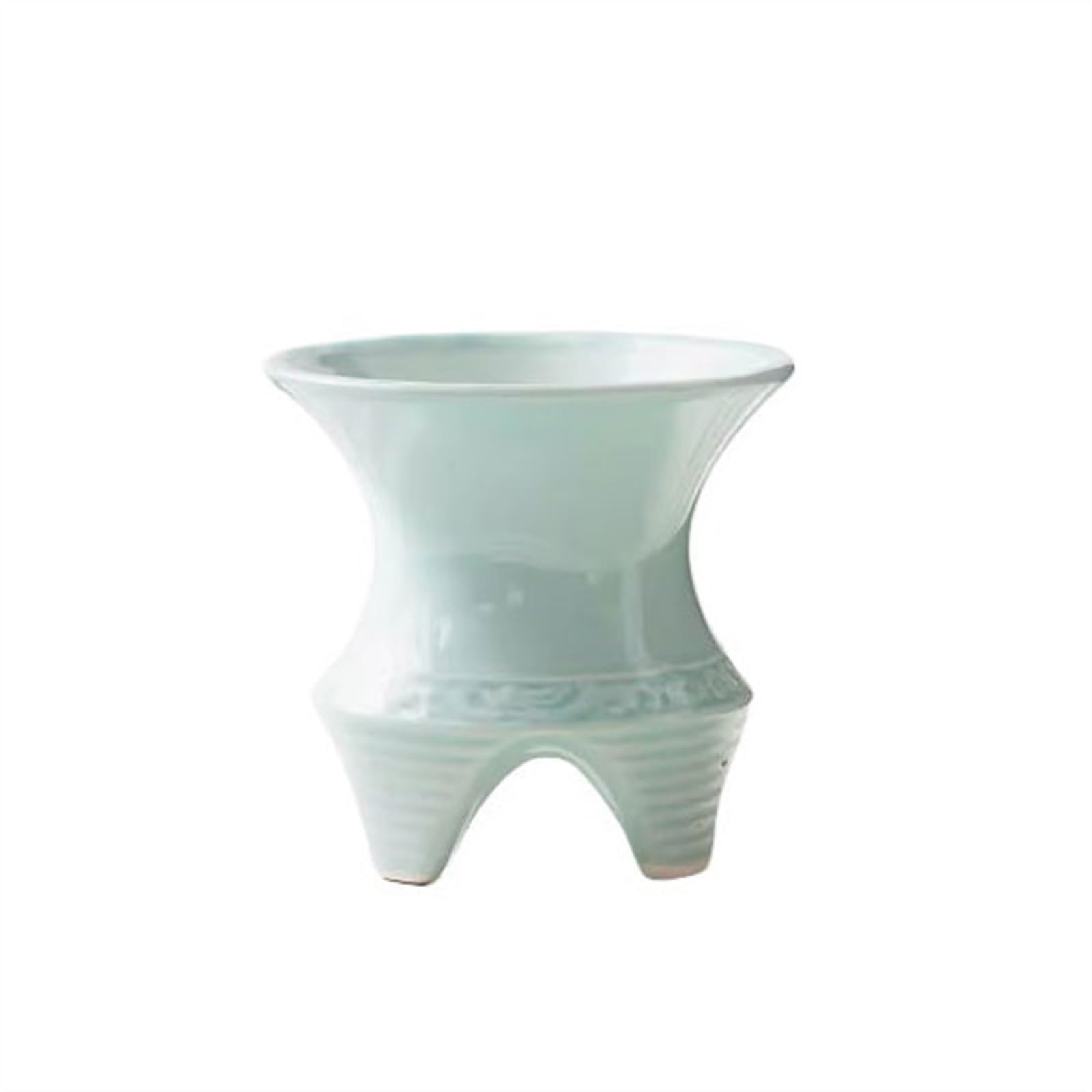SDGBCXD flowerpot, Simple Ceramic Succulent for Home use Breathable Hanging Orchid Plant Plants Large Caliber Pot(Blue)