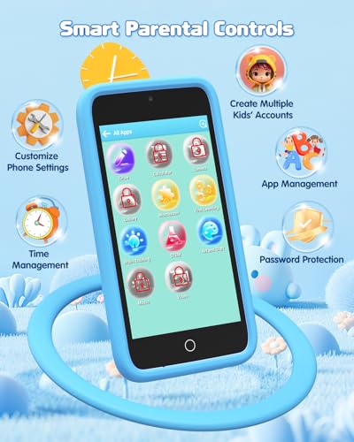 Image of Kids Smartphone, Dual Camera, 4.9 Inch Touch Screen Learning Toy, 210+ Games, 190+ Drawing Activities and 45+ Fun Stickers, 8GB Kids Mobile Phone, Perfect Birthday for 3-12 Years