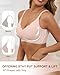 CINOON Womens Wireless Bras Push Up Bralette Supportive Everyday Bras Seamless Full Coverage Comfort T-Shirt Bra Pink