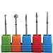MZCMSL Diamond Cuticle Nail Drill Bits,5pcs Russian Manicure Drill Bits(Ball/Flame/Needle),3/32 Shank Cuticle Remover Bit Kit