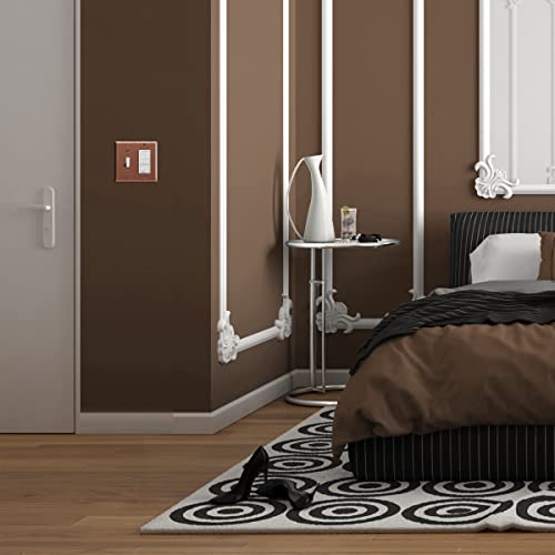 Image of ENERLITES Combination Toggle Switch and Decorator Receptacle Metal Wall Plate, Corrosion-Resistant, Stainless Steel 201, Standard Size 2-Gang 4.50 inch x 4.57 inch, UL Listed, 771131-BRG, Brushed Rose Gold