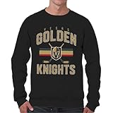 Wright & Ditson Adult NHL Faceoff Hockey Fleece Crewneck Sweatshirt - Soft Unisex Pullover - Official Jersey Stripe Black