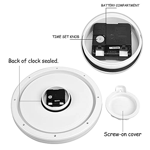 Guten 11 Inch Sealed Indoor Outdoor Silent Non-Ticking Waterproof Wall Clock, Dustproof Battery Operated Quality Quartz Round Clock For Patio, Home, Living Room Decor #TOP4