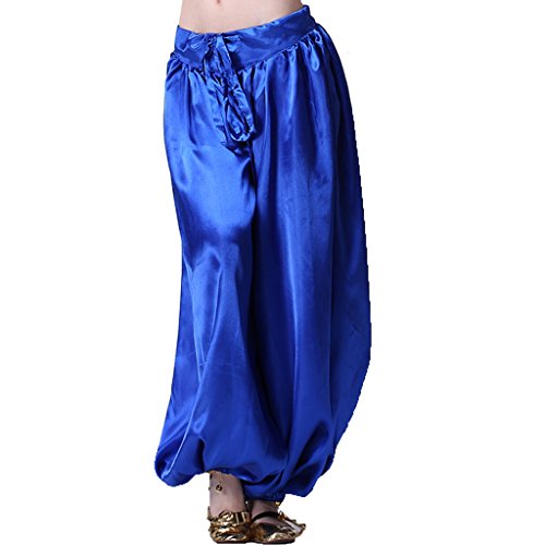 MUNAFIE Celebration of Spirit Palazzo Pant Metallic Praise Dance Pants Belly Dance Arab Carnival Satin Pants Navy Blue