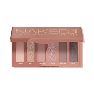 URBAN DECAY Naked 3 Mini Eyeshadow Palette – 6 Soft Pink Shadows, Multi-Use Matte & Shimmer Finishes, Ultra-Blendable Everyday Rosy Neutrals, Long-lasting Up to 12HR Wear, Travel Makeup with Mirror
