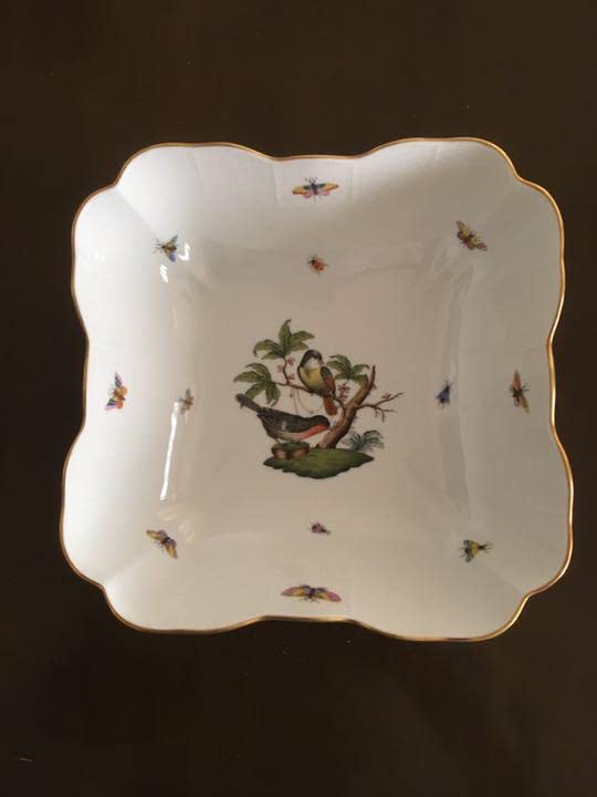 ヘレンド ロスチャイルドバード スクエアフルーツボウル