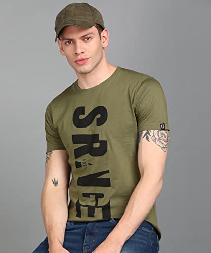 Image of Urbano Fashion Men's Graphic Printed Round Neck Half Sleeve Slim Fit Cotton T-Shirt